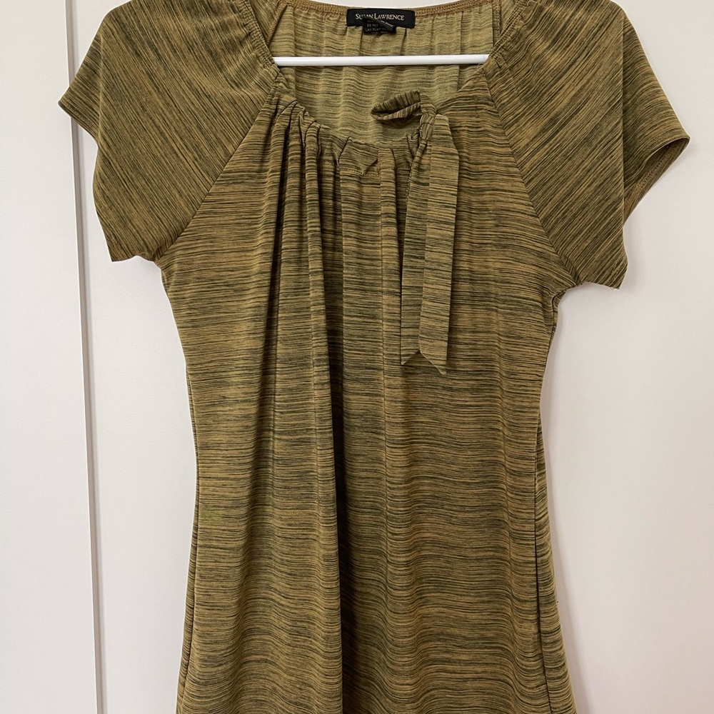 Susan Lawrence Olive Striped Blouse